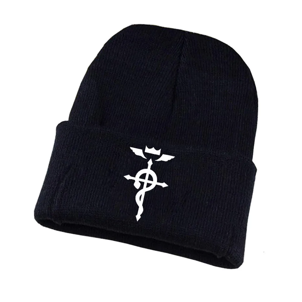

anime Fullmetal Alchemist Knitted hat Cosplay hat Unisex Print Adult Casual Cotton hat teenagers winter Knitted Cap