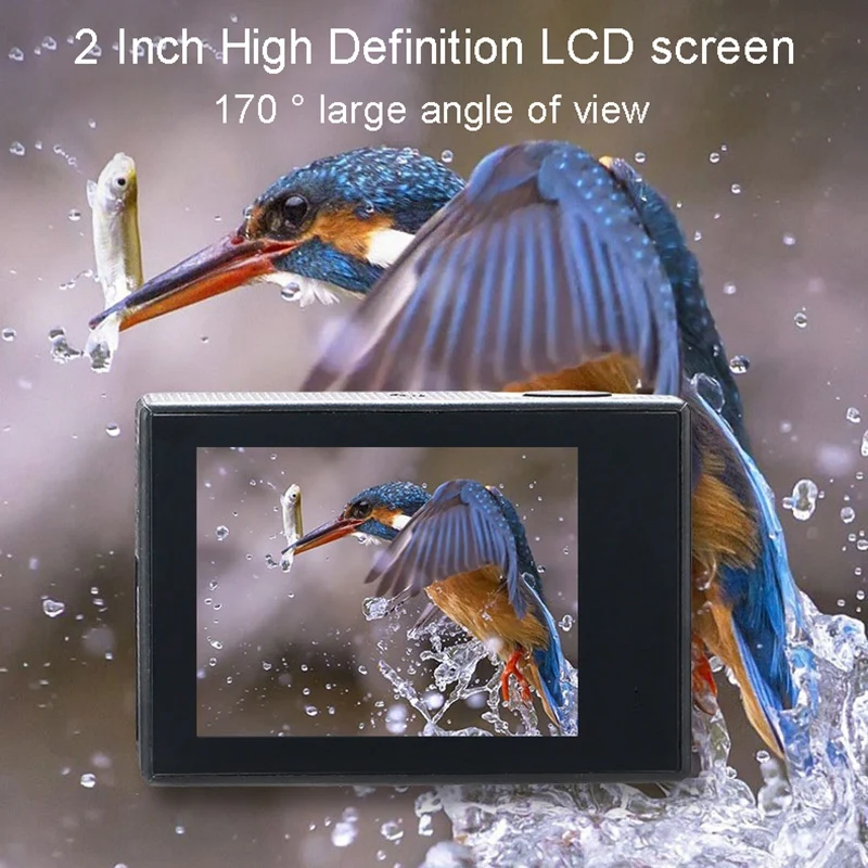 

Action Camera 4K HD Anti-Shake 30M Underwater Waterproof Ultra-Thin WiFi Camera with Camera Accessories Kit