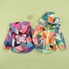 Пальто с капюшоном для девочек, теплый кардиган на молнии с длинным рукавом и геометрическим принтом, Осень-зима