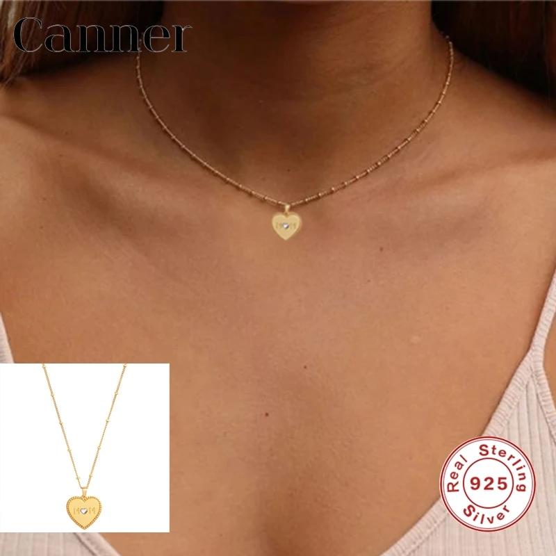 

Canner 925 Sterling Silver Necklaces Mom CZ Stone Necklaces For Women Mothers Gifts Plata 925 Clavicle Collier Femme collares W5