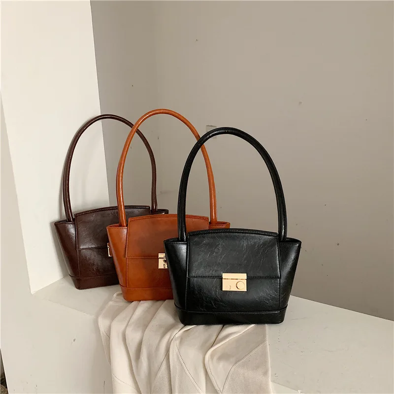 Коричневые сумки для багета однотонная сумка из искусственной кожи женщин 2019 на