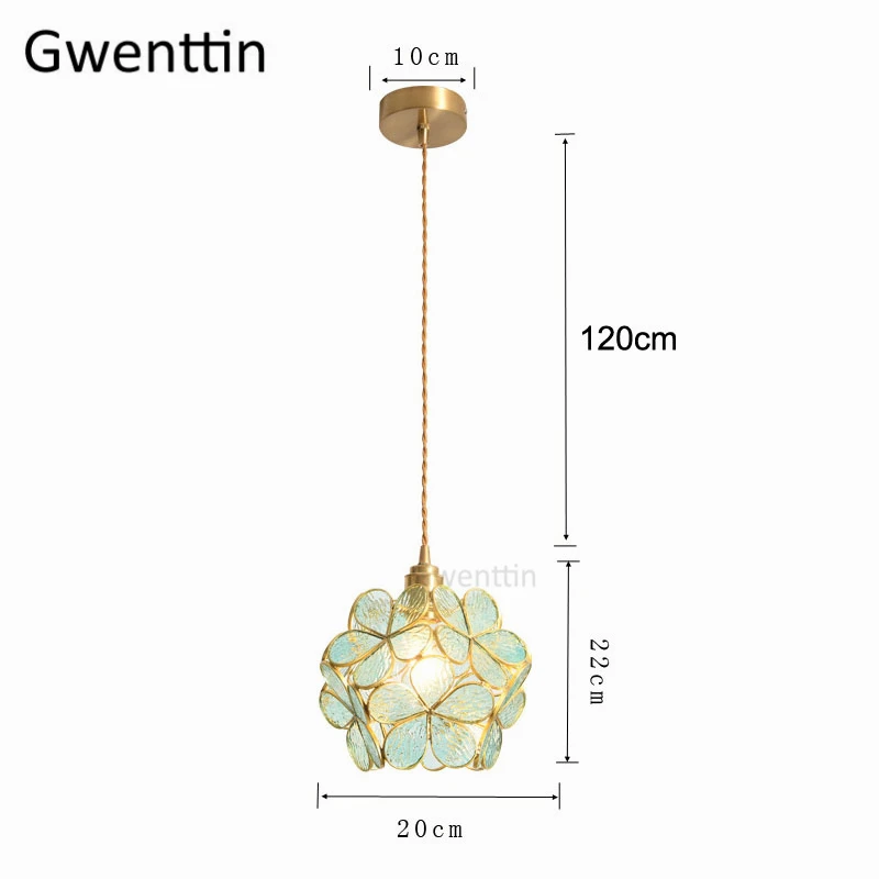 Цветочный витражный подвесной светильник из японского цветущего вишни
