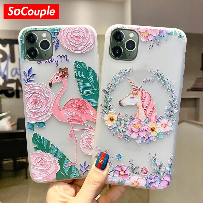 SoCouple чехол для телефона iphone 11 11Pro Max 7 8 6 6s Plus 12 mini X XS XR рельефный мягкий из ТПУ с