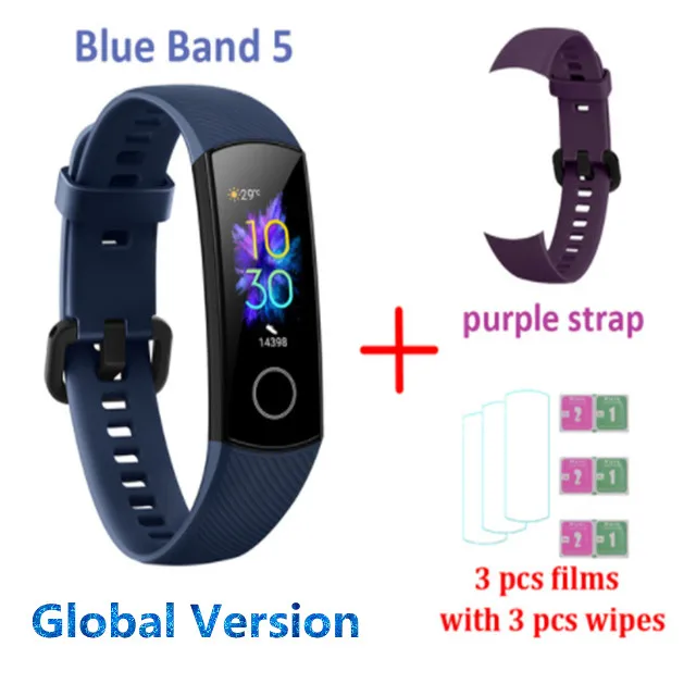 Глобальная версия huawei Honor Band 5 Смарт-браслет пульсометр смарт-браслет водонепроницаемые Смарт-часы - Цвет: Зеленый