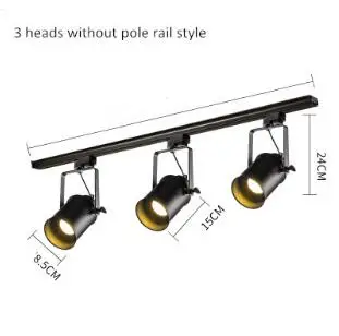 3 heads rail Современный светодиодный светильник, алюминиевый потолочный рельсовый светильник, точечный рельсовый Точечный светильник, магазин одежды, Домашний Светильник, светильники luminiare - Испускаемый цвет: 3 heads rail