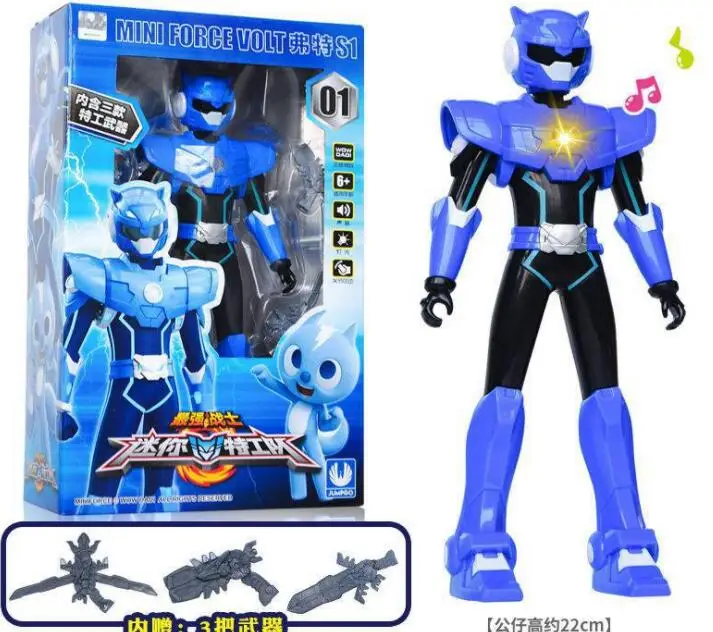 

Korea Mini Force Transformation Toys Electric Warrior Deformed Robot Action Figure Weapon Boy Toy Children Souvenir Gift S1