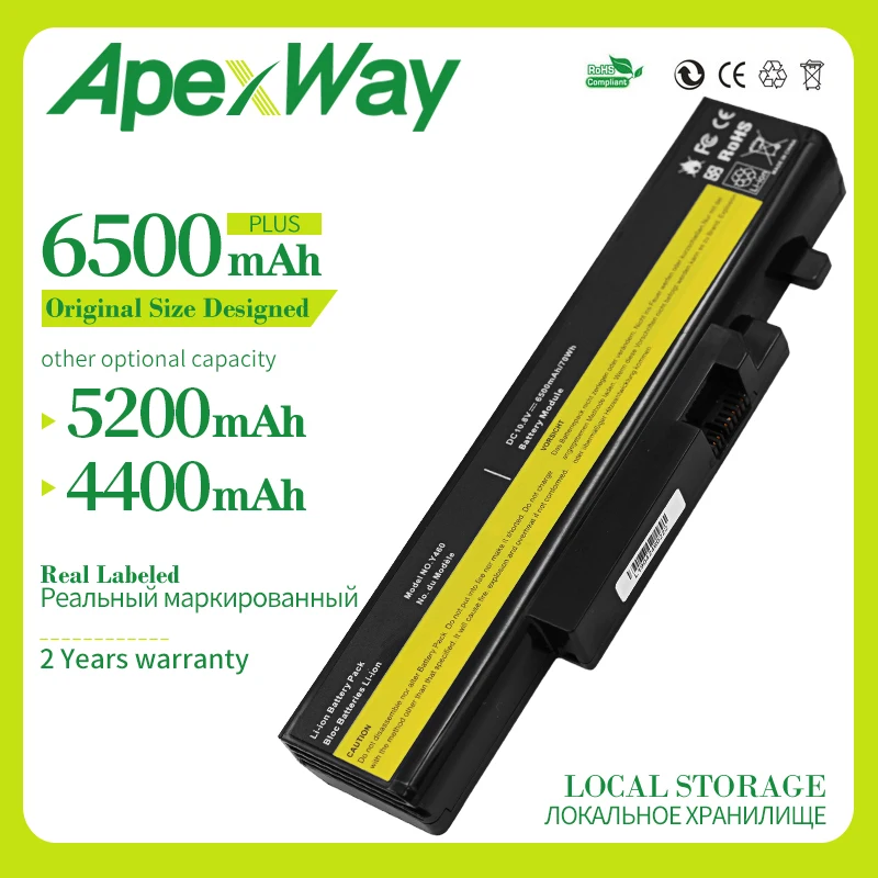 Аккумулятор Apexway для ноутбука Lenovo L09N6D16 L09S6D16 L10L6Y01 L10N6Y01 L10S6Y01 IdeaPad Y460 Y560 B560