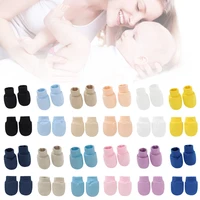 2 pair baby newborn soft cotton face protection gloves foot cover set anti scratch mittens socks kit