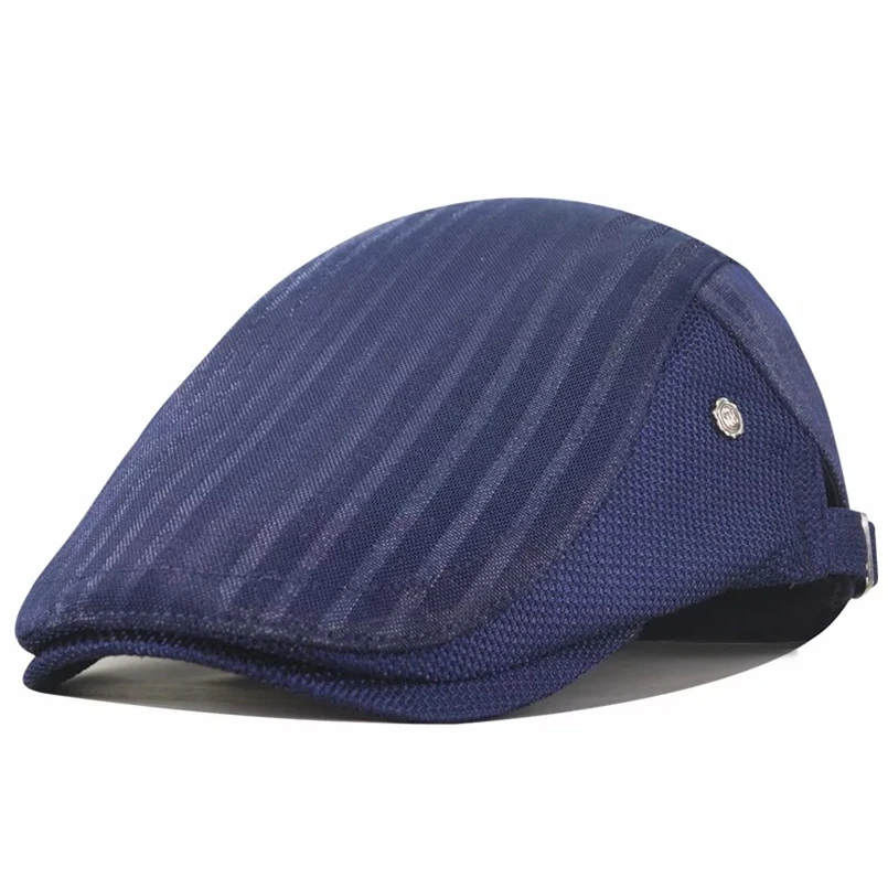 Navy Blue TOHUIYAN, новинка, хлопковая кепка Гэтсби, Мужская кепка плюща, водительская Кепка для гольфа, летняя дышащая сетчатая Кепка на плоской подошве, кепка s, женская кепка газетчика s - Цвет: Navy Blue