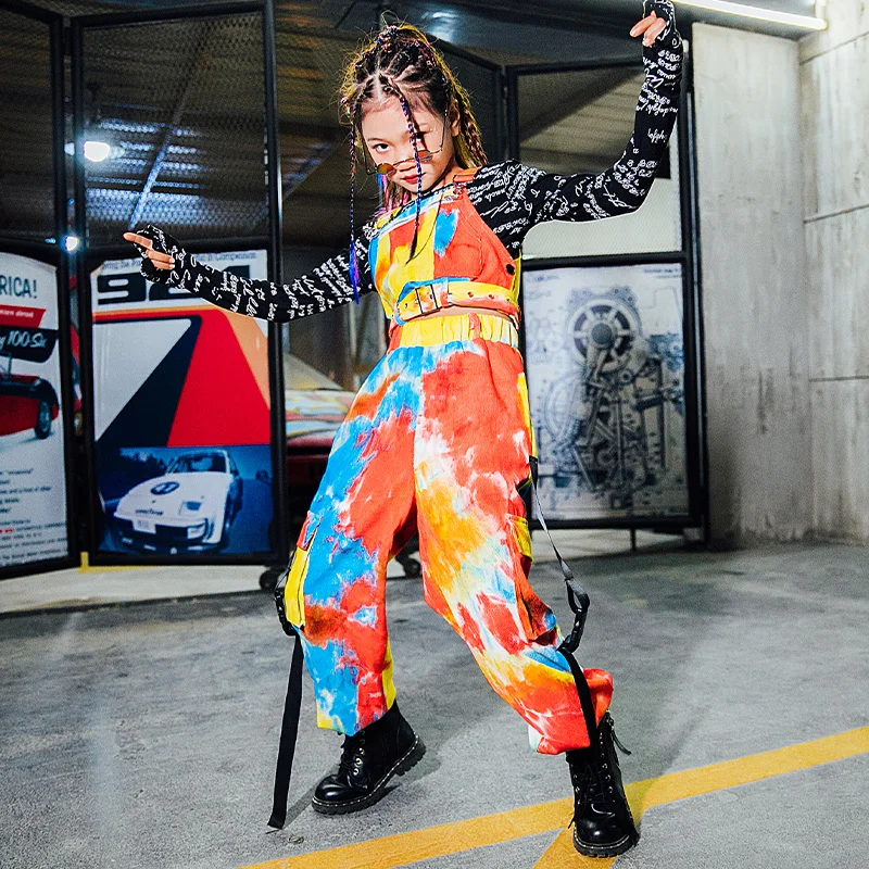 Новинка Детские джазовые танцевальные костюмы красивые брюки в стиле хип-хоп для