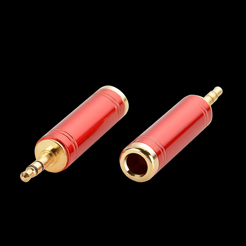 

Gold Plating Trs Adapter 1/8inch to 1/4inch((3.5mm to 6.35mm) Female Mono Jack Stereo Hifi Mic Audio Extension Angled Audio