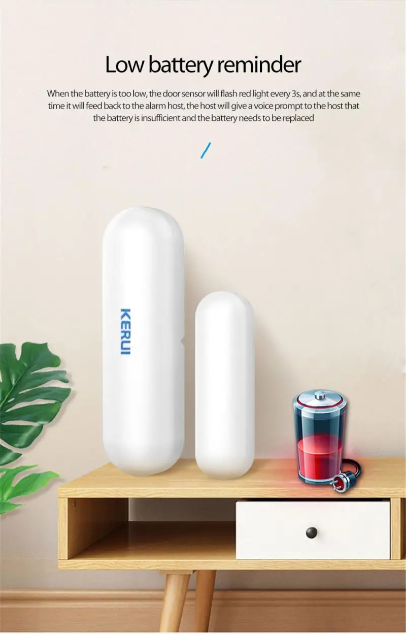 

Mini Window Door Alarm Sensor 433mhz Wireless Door Lock Switch Security Alarm Host Accessories for Android&iOS APP Remote Contro