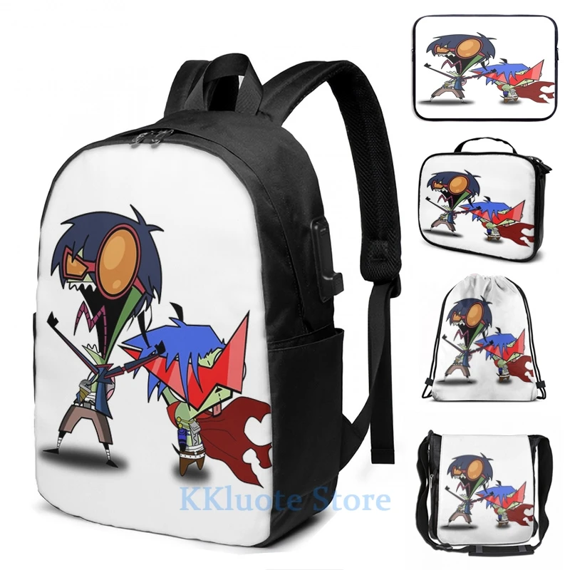 Забавный рюкзак с графическим принтом Invader Zim Gurren Lagann школьные сумки для мужчин и