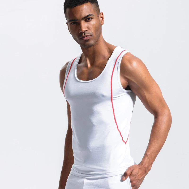 

New Sale Men Breathable Running Vest Sports Fitness Sleeveless Training Tank Tops Summer Quick-Dry Body Shaping T-Shirt