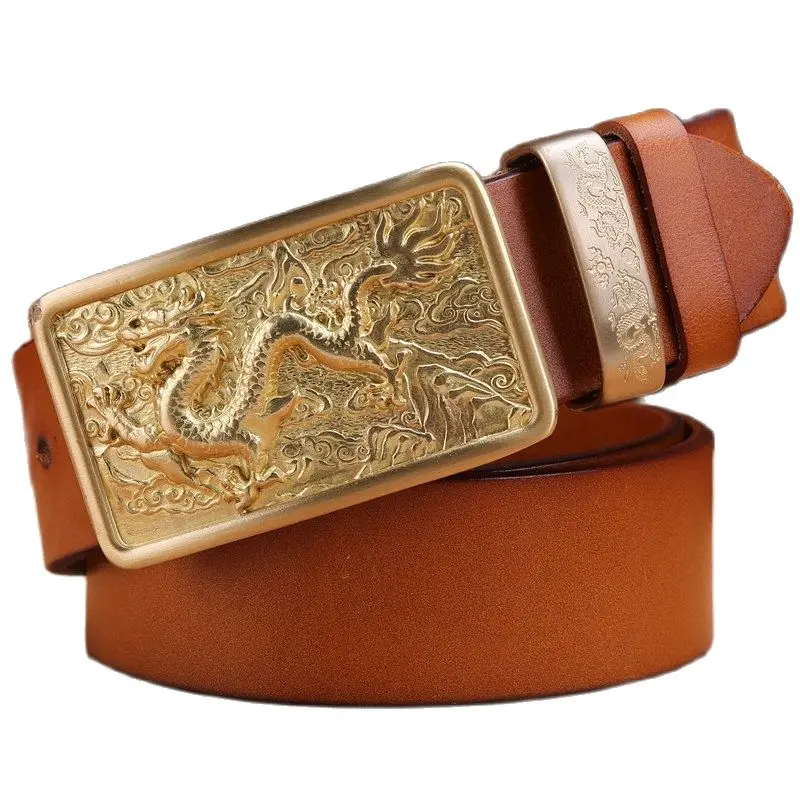 Мужской ремень с пряжкой dragon из 100% натуральной кожи 2020 см красный черный кофейный