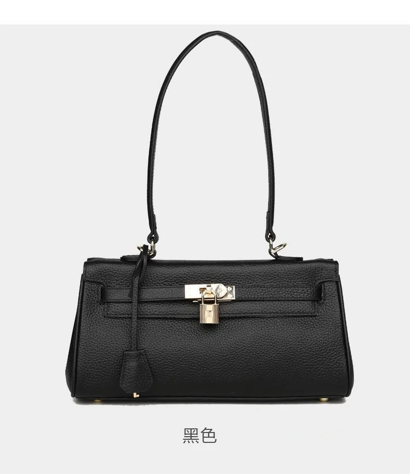 

New advanced leather handbag women's straddle single shoulder bag high capacity platinum underarm bag women's leather bag