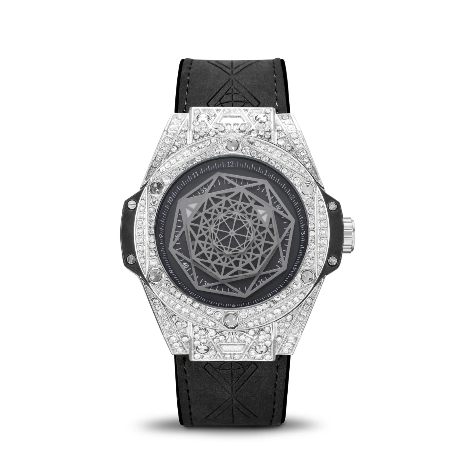 Classic Diamond Mens Sports Watch Waterproof Black Steel Case Men's Quartz Watches Clock Male Casual WristWatch Reloj Relogio