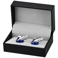 retro europe blue ink tank cufflinks for mens business shirts gift high quality feather brand cuff links free engraving name
