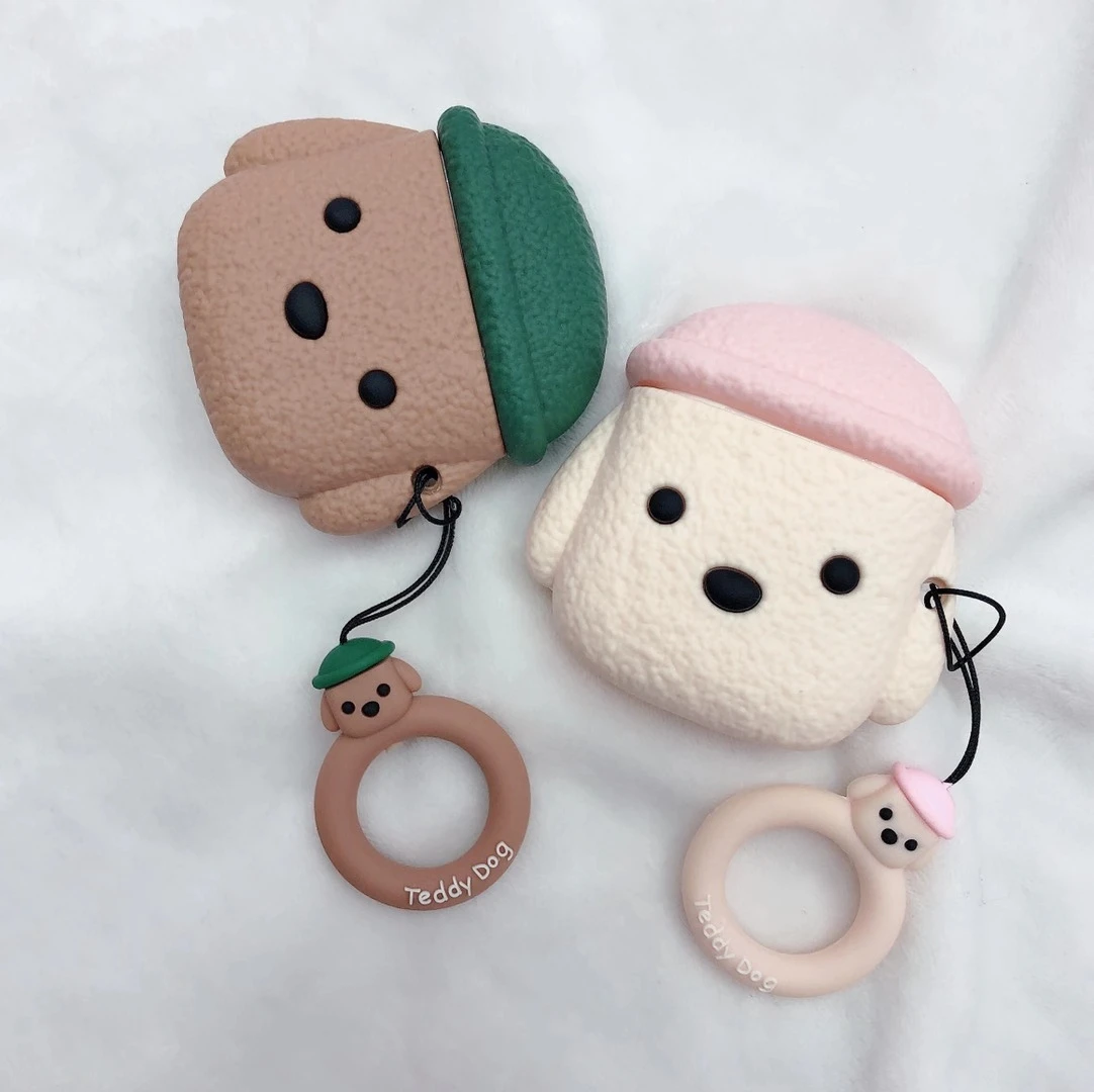 

Teddy Dog Cute for Airpods Case Cartoon Silicone Headphone Protective Cover for Airpods Case Wireless Earphone Accessories