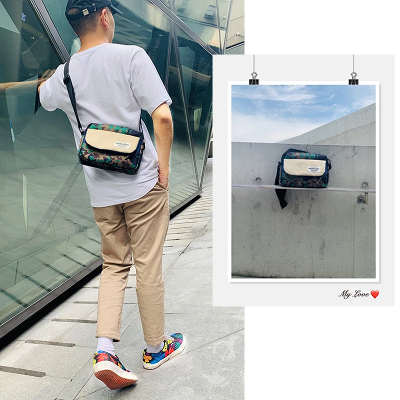 

Japanese Harajuku Crossbody Bag Unisex Oxford Fabric Shoulder Bag INS Hip-Hop Luxury Handbag Designer Top-Handle Bag Casual Tote