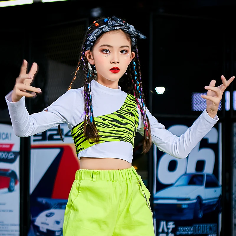 

Girls Jazz Street Dance Costumes Fashion Children Modern Dance Hip Hop Dance Clothes Performance Rave Clothes Stage Wear 120-170