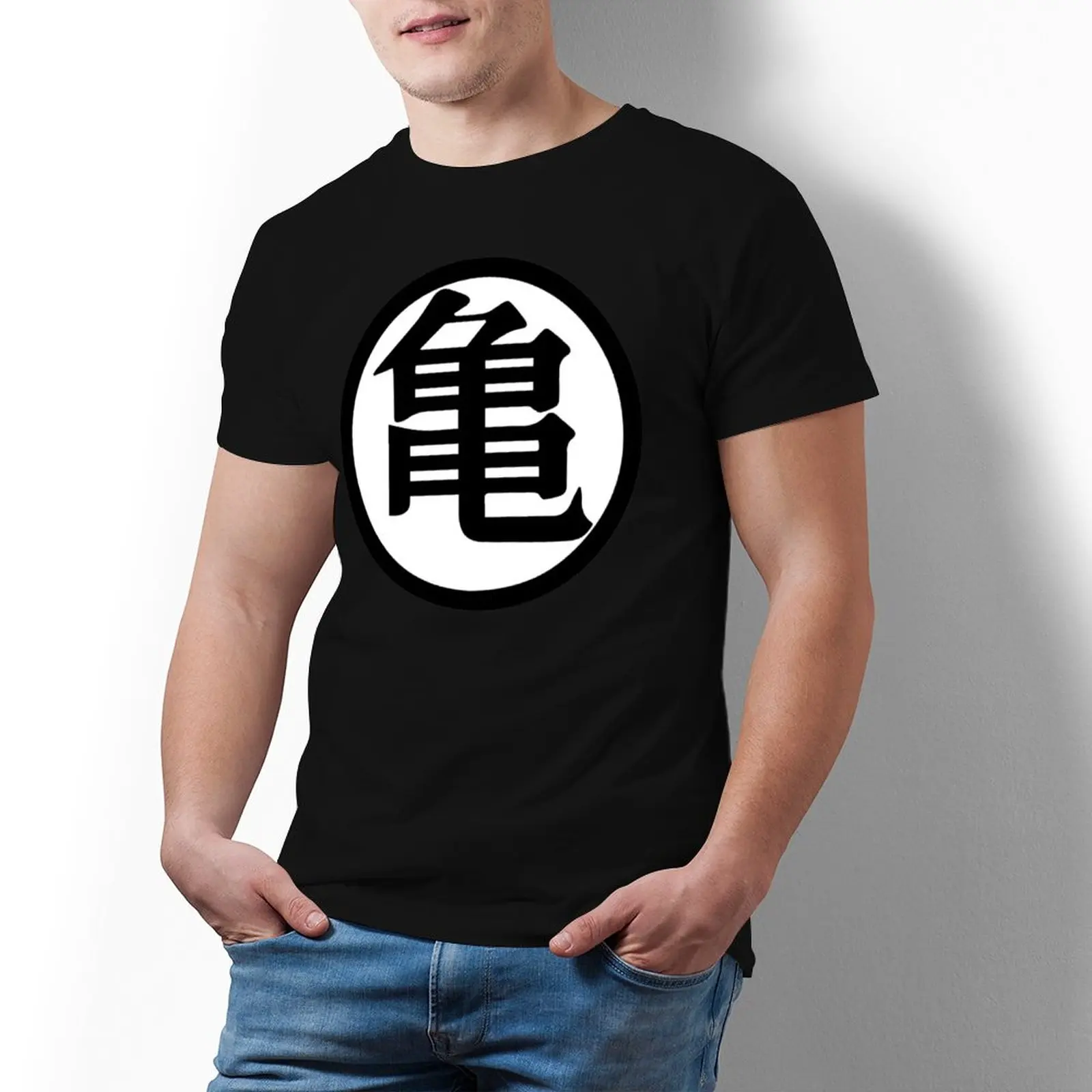 

Мужская хлопковая футболка с коротким рукавом и принтом, 100