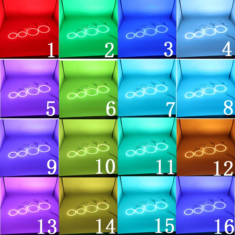 Последняя фара Мульти-Цвет RGB светодиодный Ангельские глазки гало кольца дневные