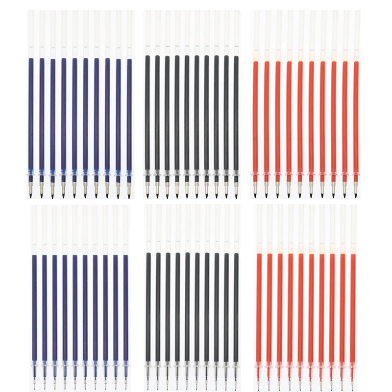 

10pcs / Lot Neutral Ink Gel Ink Pen Spare Parts Good Quality Black Refill Blue Red 0.5mm (Needle Tube / Bullet Style) Office And