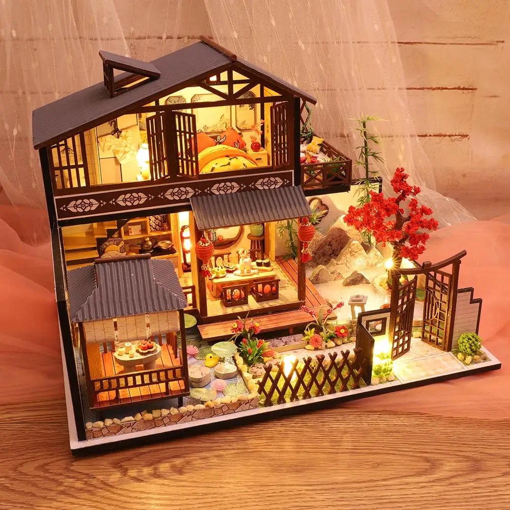 

DIY Cabin DIY House Doll House Furniture Diy Miniature 3D Wooden Dollhouse Toys For Kids Birthday Gifts P002-A Christmas Gift