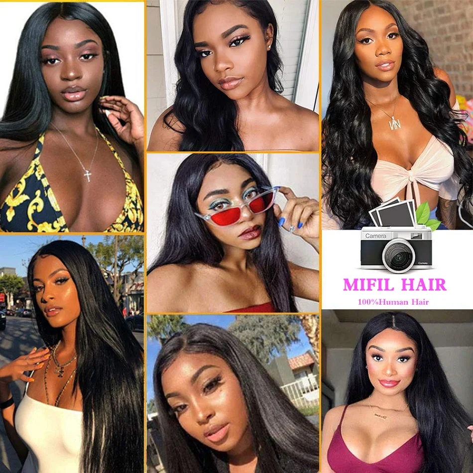 

Mifil 20 22Inch Straight Closure 4 By 4 Swiss Lace Closure Black Women 100% Remy Brazilian Human Hair Closure Only Pre Plucked