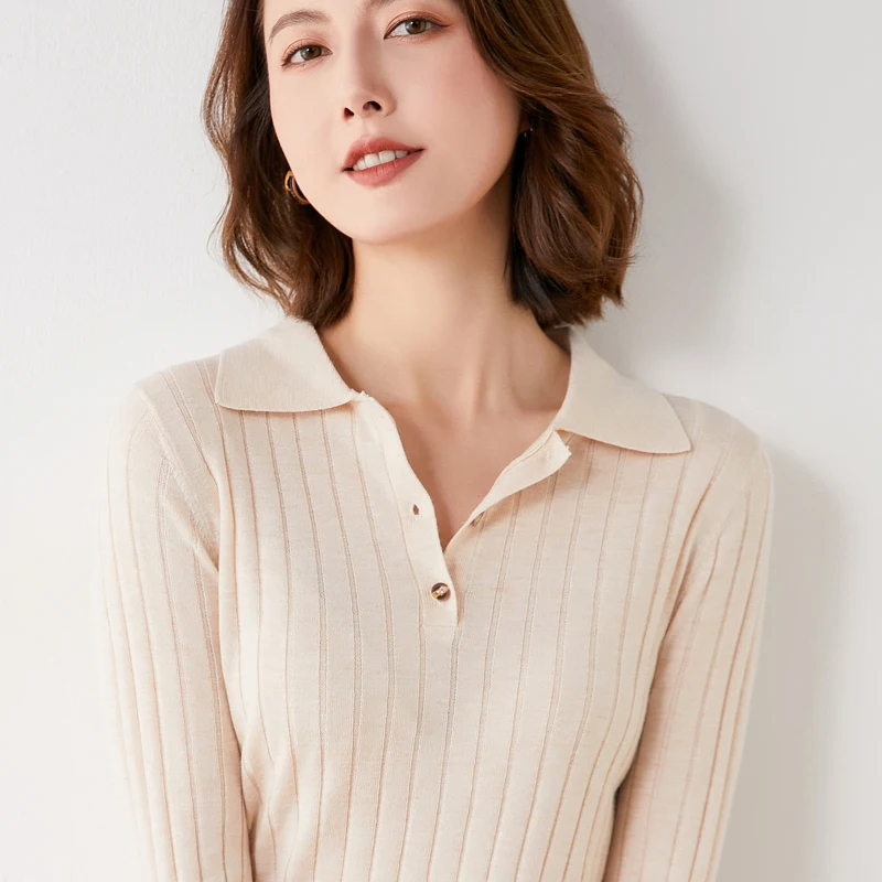 

Women's POLO Neck Sweater Fall/Winter New Style Knitted Pullover Women's Long Sleeve Warm Sweater Elegant Ladies Top