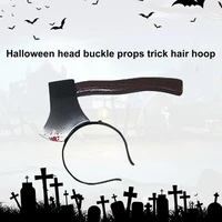 bleeding knife elastic horror headband plastic head hoop accessory funny prop party favors