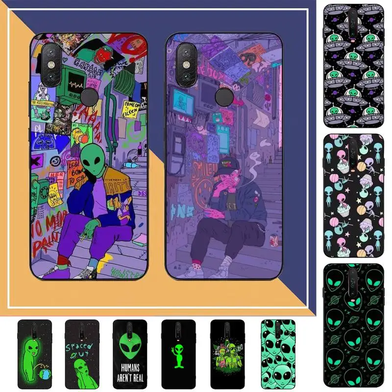 TOPLBPCS эстетичный мультяшный чехол для телефона с инопланетянином космосом Redmi Note 8