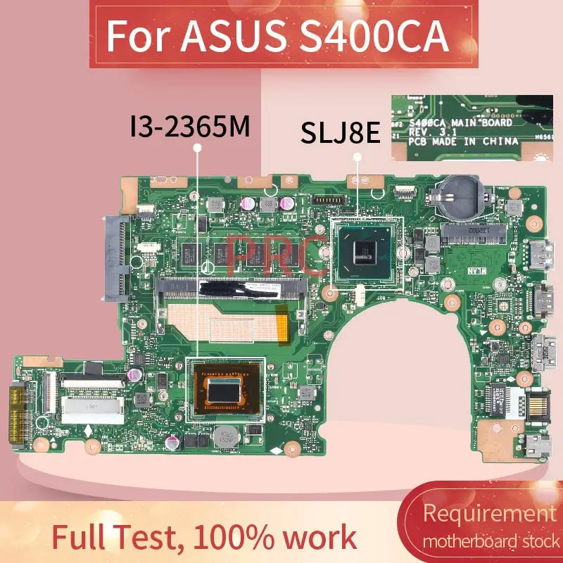 asus s400ca s500c s400c s500ca drive sr0u3 slj8e ddr3 rev.3.1 placa-mãe Placa-mãe para notebook