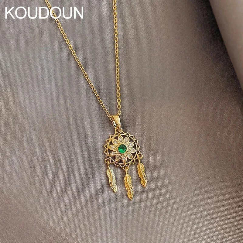 

Dreamnet Style Feather Tassel Pendant Necklace for Woman Fashion Korean Jewelry Party Sexy Girl's Collar Chain Necklace