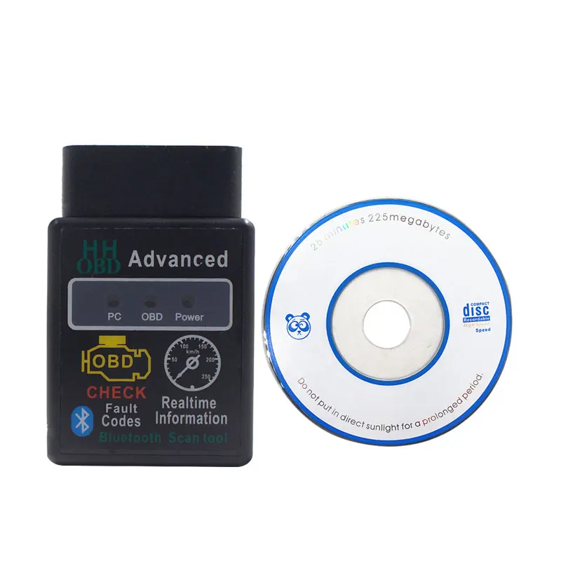 10 шт. мини HHOBD ELM327 V1.5 для Android Windows Bluetooth OBD2 черный смарт инструмент диагностики