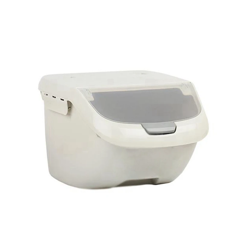 

2 Pcs Rice Storage Box Sealed Moisture-Proof Grain Flour Container Kitchen Rice Storage Box Flip Cover,15Kg L & 6Kg S