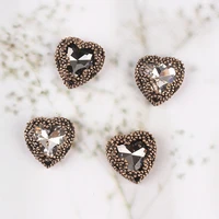 5 pcslot retro lace crystal diamond plate flower rhinestone button jewelry scarf for hair accessories sewing decorative coat