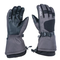 winter thicken windproof 5 finger black cycling mitten unisex skiing gloves