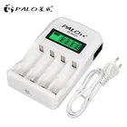 Умное зарядное устройство PALO с ЖК-дисплеем, 4 слота, для никель-металлогидридных и никель-металлогидридных аккумуляторов 1,2 в AA  AAA