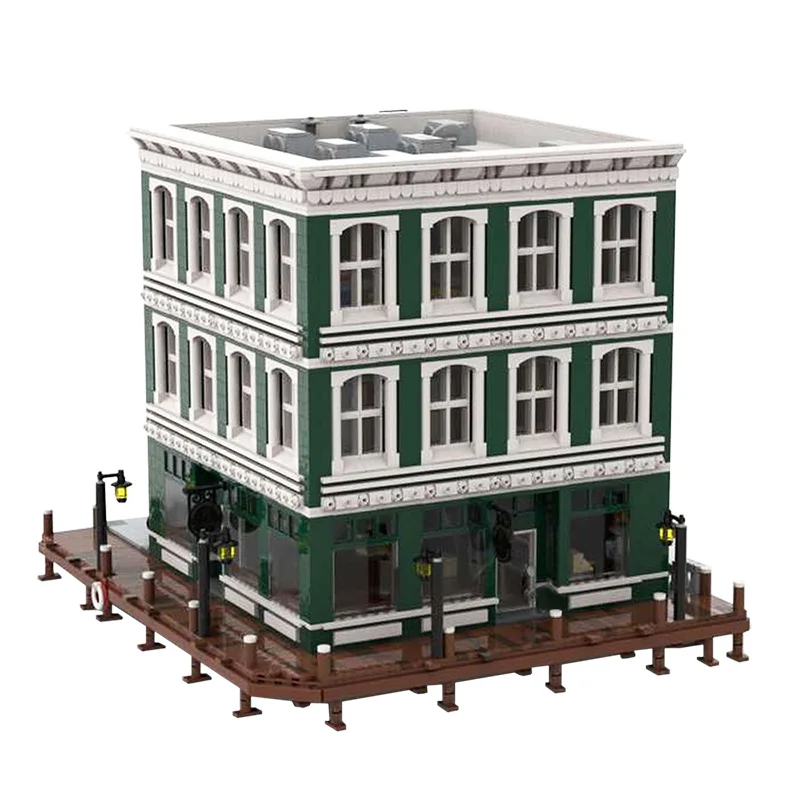 

MOC Breakwater Pass Bookstore Streetview House Model Building Blocks Bricks DIY Assembly Educational Toys For Kids Gift 6443pcs
