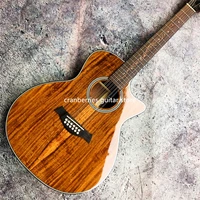 2021 newest 12 strings acoustic guitarnatural wood color chaylor k24ce koa cutaway electric guitarrafree shipping