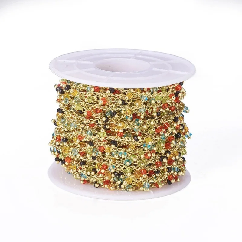 

10 м/рулон ручной работы бисера цепи, Паянные, с катушкой, с настоящим золотом латунь, находки 1,8 ~ 2,5 мм F70