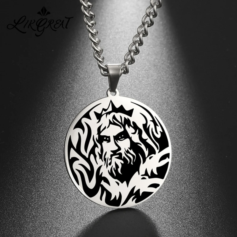 

LIKGREAT HADES PENDANT NECKLACE GREEK GOD OF THE UNDERWORLD Talisman Amulet Necklaces Stainless Steel Chocker Charm Jewelry Gift