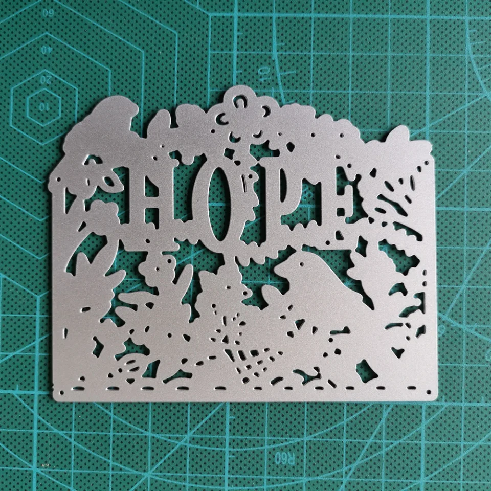 

Bird Leaves Background Metal Cutting Dies Hope Letters New 2020 for Card Making Scrapbooking Embossing Cuts Stencil Craft Dies