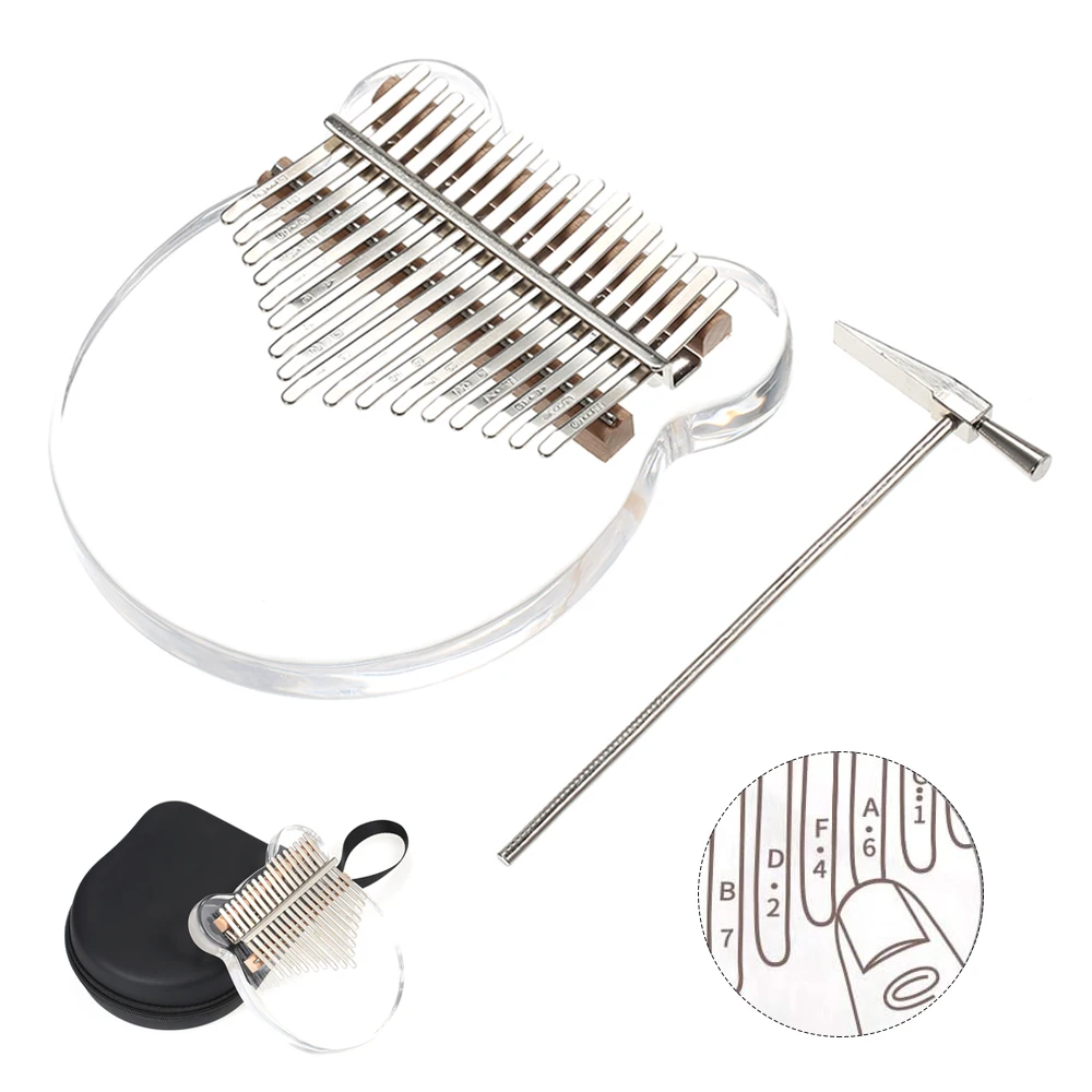 Новейшее акриловое пианино Kalimba с 17 клавишами клавиш Mbira прозрачная клавиатура