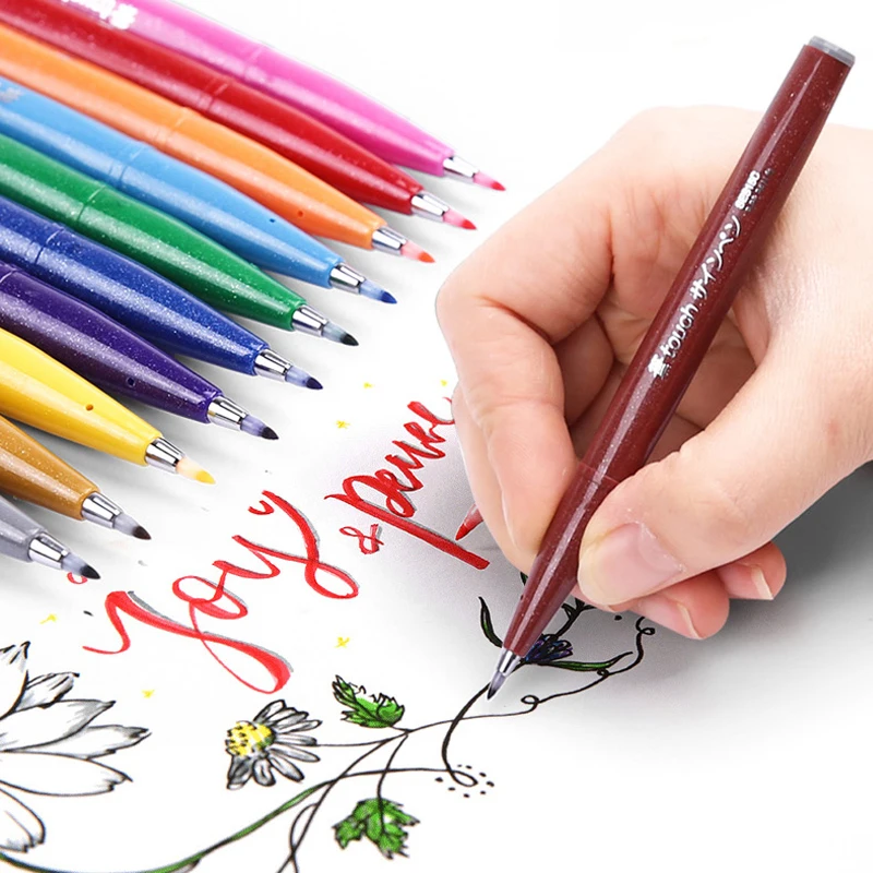 Японский набор ручек с сенсорной кистью Pentel 1 шт.|Маркеры для рисования| |