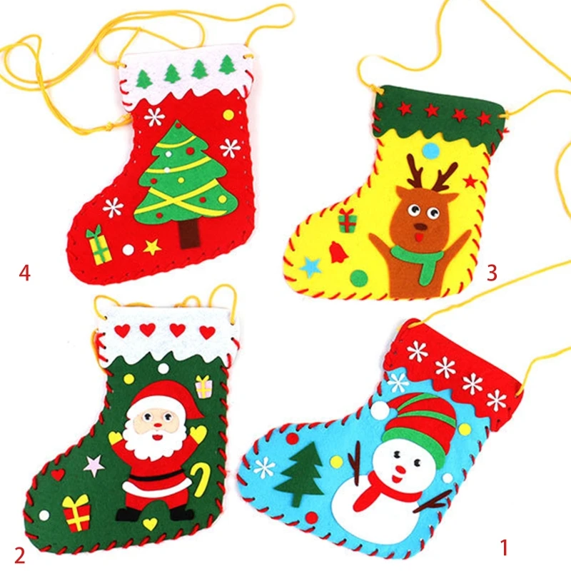 

Christmas children's handmade socks Christmas decorations children's educational gifts decorations DIY supplies L4MC