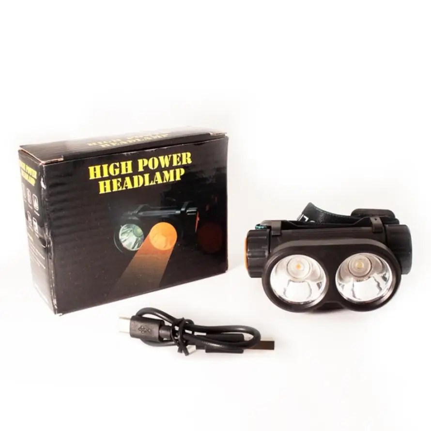 Двойсветильник светодиодный налобный фонарь перезаряжаемый супер яркий