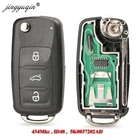 Пульт дистанционного управления для автомобиля jingyuqin, 10X, для VW Polo Sedan Golf 6 Passat B6 Volkswagen Touran Bora, с защелкой, 5K0837202AD, 434 МГц, ID48